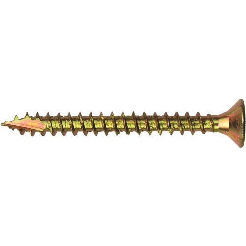 Közelkép a Sárga Cinkelt Torx Fás Csavarról 2.5x12mm T8 - Csavar