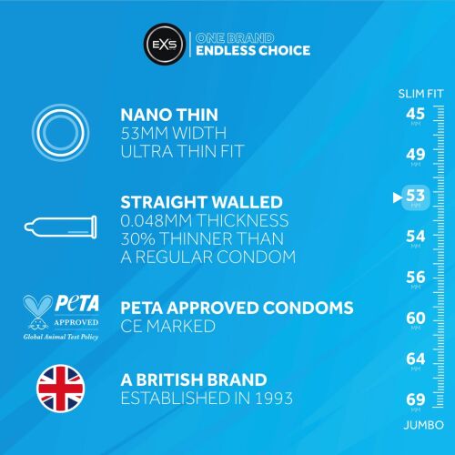 EXS Nano Thin óvszer ultravékony 100 db, szélesség 53 mm 145228541