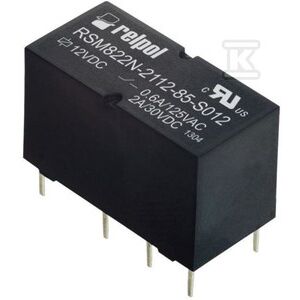 Relpol Relé 2P 2A tekercs 24V Dc - RSM822N-2112-85-S024