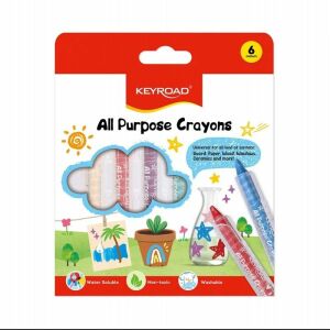 KEYROAD kréták, minden felületre, mosható, 6 db, színkeverék