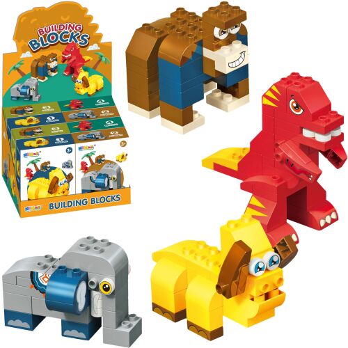 ÁLLATOK ÉPÍTŐKOCKÁK 4 MINTÁVAL +28 ELEMMEL 145231271