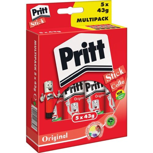 Pritt Original ragasztóstift Multipack, 5 x 43g, erős és oldószermentes ragasztó - Ragasztó stift