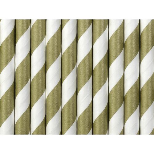 Papírszívószál, arany, 19,5cm (1 csom. / 10 db.) 145231363