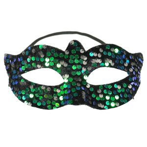 Arpex velencei maszk cekkekkel - sötét (KM2585C-2592)