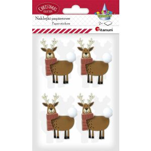 3D rénszarvas papír matricák 8db