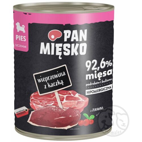 Karma mokra dla psa Wieprzowina z kaczką (szczeniak) 800g 145231766