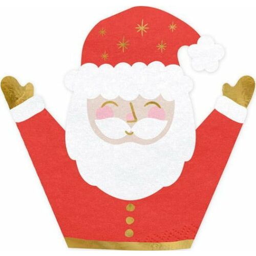 Set 20 Servetele Mos Craciun, Multicolor, 16x15 cm 145232214