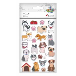 Dombormatú kutyás matricák 24 db