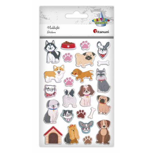 Dombormatú kutyás matricák 24 db 145232384