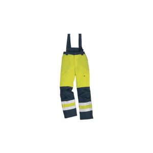 Pantaloni de avertizare termoizolanti din poliester Oxford acoperit cu PU, culoare galben fluo-albastru marin, mărimea L CORPFARGOHVJAGT 145233246 - Îmbrăcăminte de vizibilitate