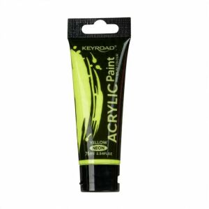 KEYROAD akrilfesték, neon, 75ml, tubus, sárga