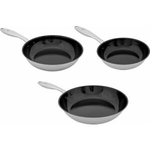 Kerámia bevonatú serpenyő készlet indukciós főzéshez 20 cm, 24 cm, 28 cm - Shiori Rozsdamentes Acél 304