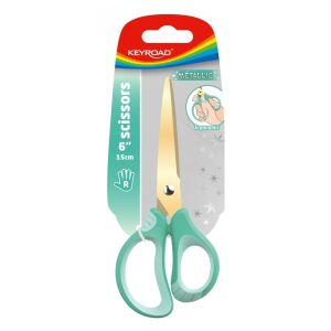 KEYROAD Fém olló, titán bevonat, 15,5 cm, akasztó, színkeverék