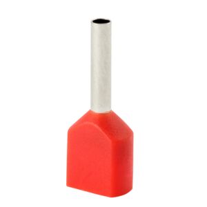 Szigetelt hegesztővég HI 2x1,0/10-pi piros (100 db) Al/Cu 145233982 - Kábel érvéghüvely