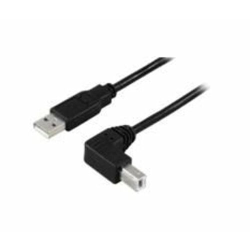 MicroConnect USB-A 2.0 to USB-B 90 fokos 10 m F-M USB B férfi sarokkábel Hi-Speed