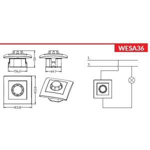 WESA Gniazdo Pojedyncze Schuko z klapką 145234550 - Conectori și mufe