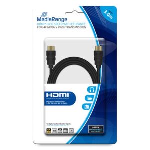 Kabel HDMI MediaRange MRCS157 HDMI/HDMI with Ethernet, 3.0m, czarny 145235404 - Artykuły techniczne i elektronika
