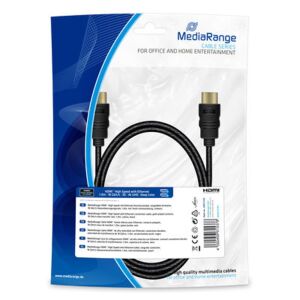 HDMI kábel MediaRange MRCS195 HDMI/HDMI Ethernet-támogatással, 1.0m, fekete 145235405 - HDMI kábel