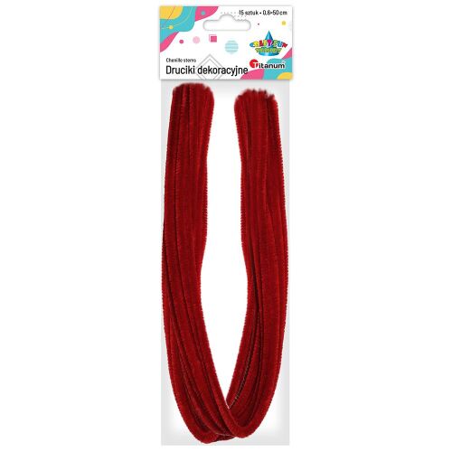 15 db-os díszszálas készlet, Titán, 0,6x50 cm, Piros
