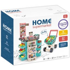 WOOPIE Sklep Supermarket és Bevásárlókocsi Kosár Pénztár Mérleg Szkennerek 47 akc