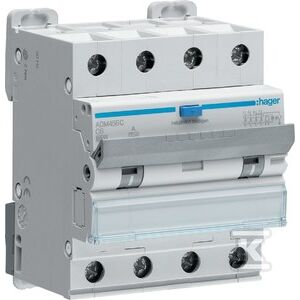 Intreruptor diferential RCBO, 4P, 6A, 30mA, 6kA, curba C, tip A, ADM456C, Hager 145236051 - Întrerupătoare de circuit