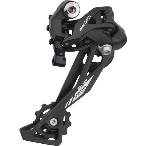 Microshift Hátsó váltó MICROSHIFT XLE, 10-sebességes, Shimano kompatibilis, hosszú füllentő, max. fogaskerék 36-42T, kapacitás 47T (NEW)