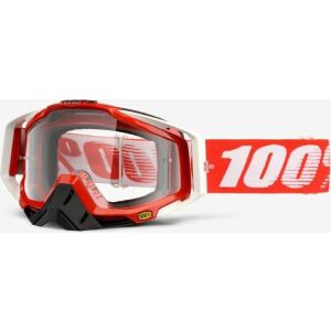 100% Szemüveg 100% RACECRAFT FIRE RED (Átlátszó Anti-Fog lencse + 10 cserélhető lencse) (NEW)