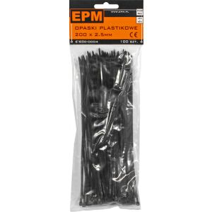 OPASKI PLASTIKOWE PA6.6 100SZT. CZARNE 150*2.5