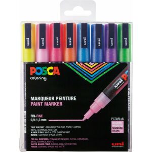 POSCA Marker UNI PC-3M 8er Set Glitter 145238430 - Filzstifte
