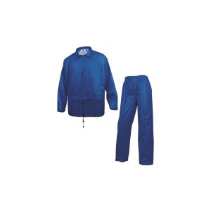 Complet de ploaie bluză + pantaloni din poliester acoperit cu PVC culoare albastru mărime L CORPEN400BRGT 145239036 - Camping & Drumeții