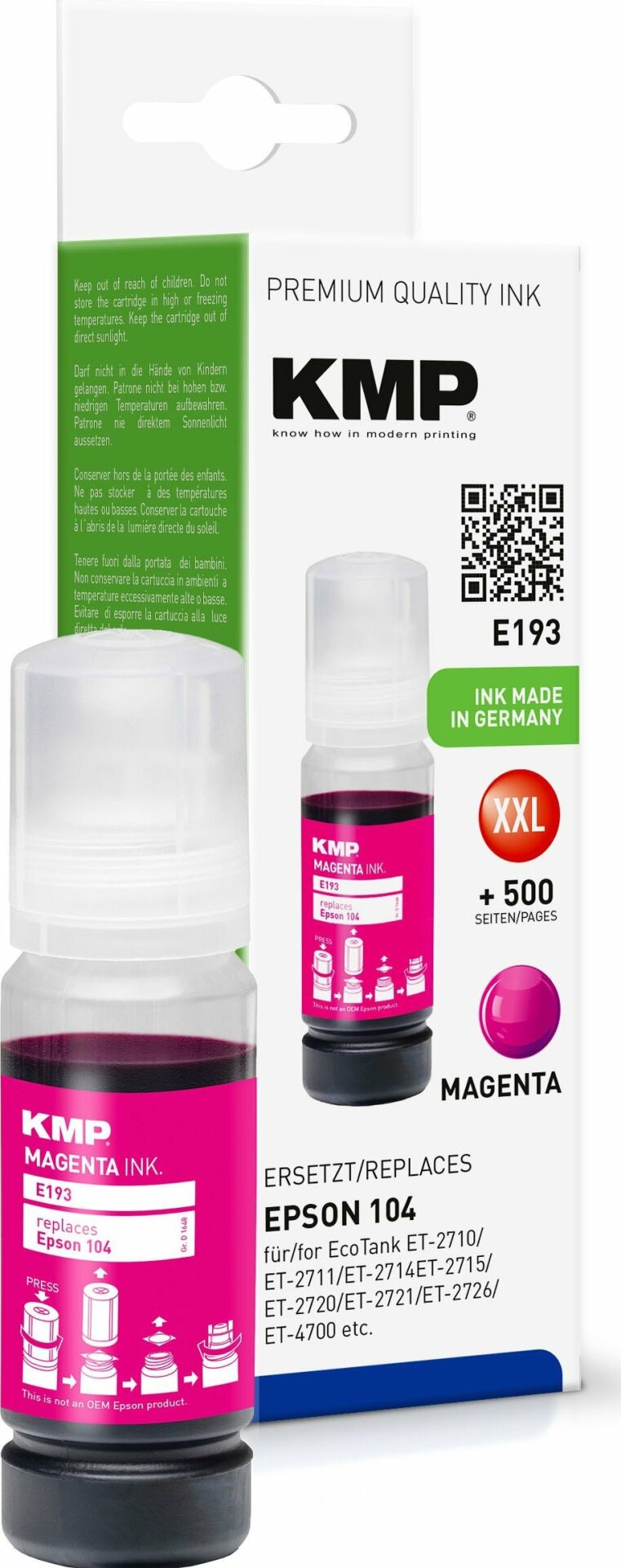 KMP EcoTank T00P3 8000 S. magenta regenerowany atrament