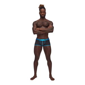 Férfi Power Uplift S Mini rövidnadrág szatén övvel fekete