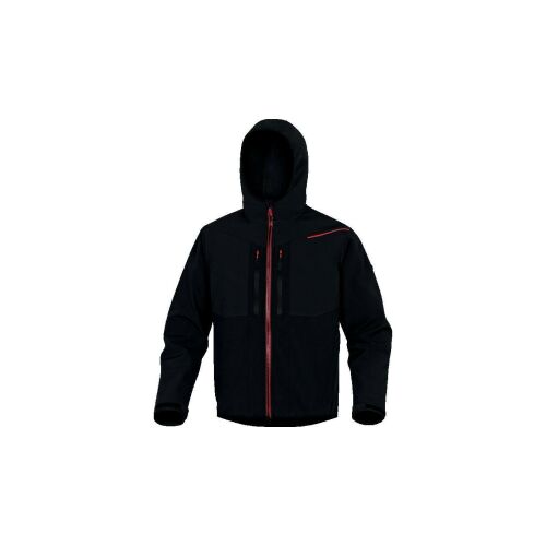 Polieszter Stretch Softshell anyagú pulóver, 3 rétegű laminált, Fekete-Piros szín, méret: XXL, HOR2LNRXX 145241729