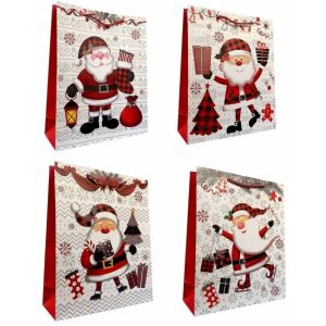 Díszes ajándékcsomagoló karácsonyi 18x24x8,5cm JP DW10121C mix ár 1 db 145242475 - Művészet & Hobbi