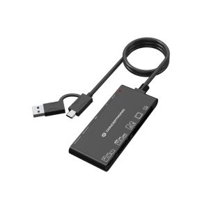 CONCEPTRONIC Kártyaolvasó USB-A/-C3.2->7-in-1 fekete 145243838 - Kártyaolvasó