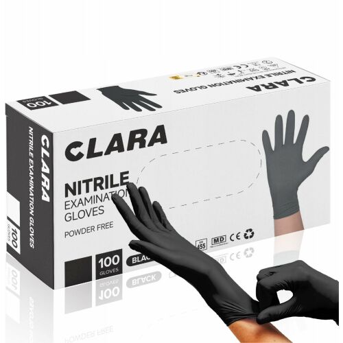 Porbontalan nitril kesztyű CLARA, 100 db, XL méret, fekete 145243933