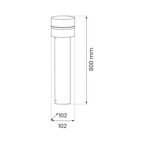 Kerti Lámpaoszlop Mia 1xE27 IP44 80cm 145244223 - Kültéri állólámpa