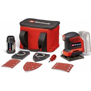 Power X-Change Akkumulátoros rezgéscsiszoló TE-OS 18/113 3X Li-Solo, 18Volt (piros/fekete, akkumulátor és töltő nélkül, táska + kiegészítőkkel)