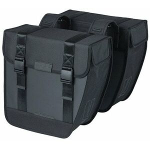 Városi dupla csomagtartó táska BASIL TOUR WATERPROOF DOUBLE PANNIER BAG 28L, Universal Bridge System, vízálló fekete (NEW)