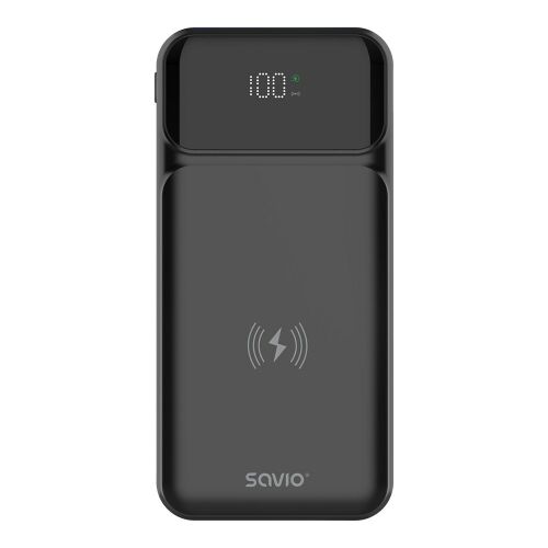 SAVIO BA-09 POWERBANK 10000 mAh, fekete, indukciós töltés 145246418