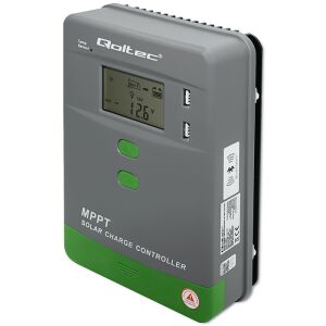 Qoltec napelemes töltésszabályozó MPPT hőmérséklet érzékelővel 10A | 12V / 24V | LCD | 2 x USB | Bluetooth | APP | GEL | LiFePO4 145247255 - Kertépítés