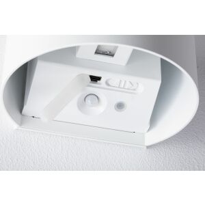 Mobil NYORA LED falap 2x1W érzékelővel fel/le 3000K 2x165lm USB-C Akku IP44 fehér / alumínium / műanyag