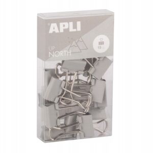 APLI Up North dokumentumklip, 19mm, 15db, akasztós dobozban, szürke