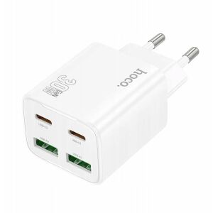 Hoco hálózati telefon töltő 2 x USB C + 2 x USB A QC3.0 PD 3A 30W N56 fehér