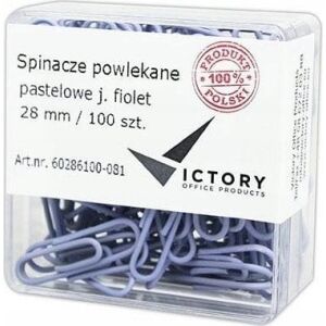 Victory Office Product SPINACZE BIUROWE VICTORY OFFICE 28MM 100 SZT. OKRĄGŁE PASTELOWE JASNOFIOLETOWE POJEMNIK PLASTIKOWY 145249799 - Gemkapocs