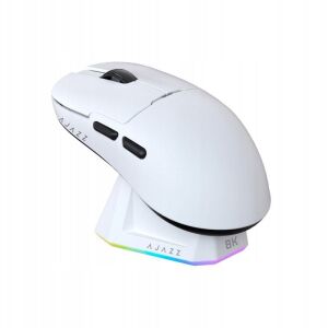 Vezeték nélküli játékegér Ajazz AJ159PRO -3 Mod-Fehér-Pixart 3395-8K töltőállomással