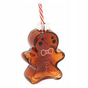 Üvegpohár mézeskalács formájú, szívószállal, 280 ml 145250127 - Pohár