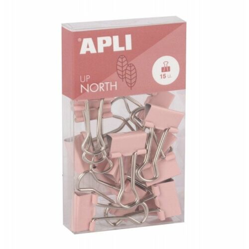 APLI Északi dokumentumklip, 19mm, 15db, akasztós doboz, rózsaszín 145250331