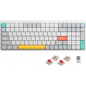 Nuphy - Air96 V2 vezeték nélküli mechanikus billentyűzet - Slim Ionic White Red vezeték nélköli mechanikus billentyűzet 145251057 - Billentyűzet