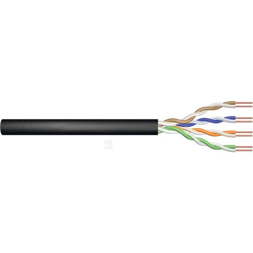 Kabel teleinformatyczny U/UTP kat.5e PE zewnętrzny suchy czarny Fca DK-1511-V-5-OD /500m/ 145251571